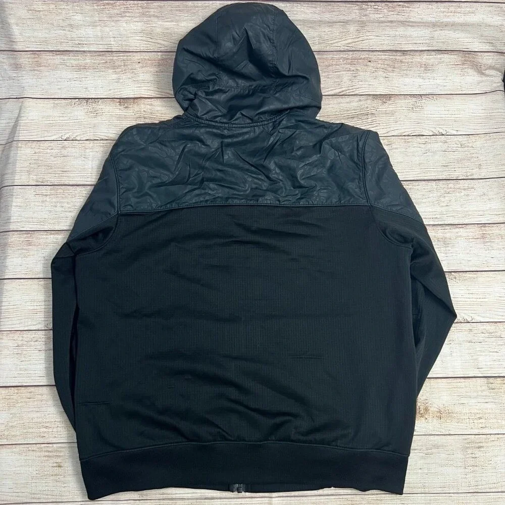 Jordan Full‎ Zip Hoodie Mens Large Black Elephant Print Hybrid Jacket Flawed